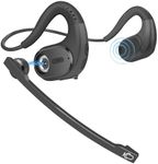 BANIGIPA Bluetooth Headset with Removable Microphone, Noise Cancelling Wireless Headset for Phones Laptop Computer PC, Open Ear Headphones for Office Meeting Running Cycling Driving Working-12 Hrs