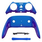 eXtremeRate Top Bottom Decorative Trim Shell Compatible with ps5 Edge Controller DIY Replacement Front Back Clip Shell, Custom Chameleon Purple Blue Plates Cover Compatible with ps5 Edge Controller