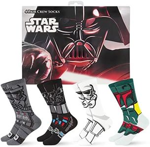 Hyp Star Wars Socks Mens and Womens Socks Featuring Darth Vader | Gift Box, 4 Pack Casual Crew Socks, Star Wars, Large