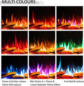 FLAMME 59" Smart Electric Fireplace – Wall Mounted LED Heater