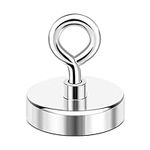 DIYMAG Neodymium Fishing Magnets, 200 lbs(90 KG) Pulling Force Rare Earth Magnet with Countersunk Hole Eyebolt Diameter 1.75 inch(44mm) for Retrieving in River and Magnetic Fishing