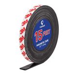 Magnetic Tape 3M Roll (1/2 Inch Wide x 3M Long) with Strong Adhesive Backing – Flexible Magnetic Strip Craft Tape for DIY, Office & Home Use