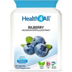 Bilberry Strong Extract 8,000mg 60 Capsules (V) Vegan Capsules (not Tablets). Antioxidant for Eyesight. Made in The UK by Health4All.