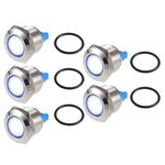 X AUTOHAUX 5 Pcs LED Indicator Light 19mm 12V Dash Signal Lamp Interior White