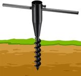 BsBsBest Beach Umbrella Sand Anchor 17" Long Heavy Duty Umbrella Base Metal Ground Screw 2.2" Adjustable Inner Diameter Anchor for Patio Umbrella Stands & Bases Black