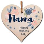 The Plum Penguin Handmade Wooden Hanging Heart Plaque perfect for Nanna stylish floral celebration card alternative from grandchildren beautiful thoughtful keepsake