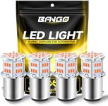 BANGO 1157 LED Bulb, 10-30V Super Bright 2057 2357 7528 BAY15D LED Replacement Bulbs for Stop Tail Brake Lights, Brilliant Red (Pack of 4)