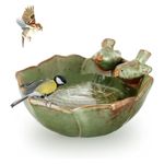 BlueEour Bird Bath Bowl, Vintage Finish Bird Water Feeder, Garden Bird Water Bowl, Garden Bird Bath, Ground Bird Feeder Suitable For Garden Aquarium Backyard Outdoor Indoor Decoration