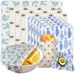 AbejaWrap Beeswax Food Wrap 9-Pack (5S 3M 1L), Reusable Beeswax Wraps, Beeswax Wraps Reusable Sustainable Food Storage, Plastic-Free/Seal Bee Fish