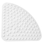 Bathsafe Sector Rubber Corner Shower Mat Anti-slip Quadrant Bath Mat Anti-Bacterial Suction Mat for Shower or Tub,Non-slip Bathtub Mat,53x53CM,Solid White