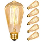 Neviland E27 Vintage Light Bulbs Large Edison Screw Bulb - Squirrel Cage Shaped Filament - 2700K Warm White Dimmable - Pack of 6 (60, Watts)