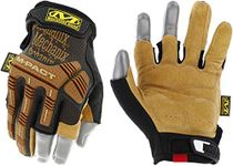 Mechanix Wear: M-Pact Leather Framer Work Gloves - Fingerless Design, Absorbs Vibration, Impact Protection, Abrasion Resistant (X-Large, Brown/Black)