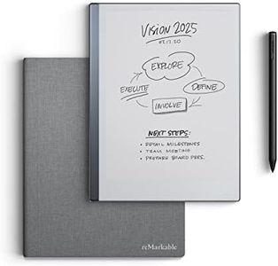 Remarkable Essentials Bundle – Gray | Remarkable 2 Paper Tablet | Includes 10.3” Remarkable Tablet, Marker Plus Pen with Eraser, Book Folio Cover in Gray Weave, and 1-Year Free Connect Trial