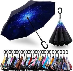 SIEPASA Spar. Saa Double Layer Inverted Umbrella with C-Shaped Handle, Anti-UV Waterproof Windproof Straight Umbrella for Car Rain Outdoor Use