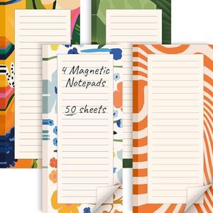 X-bet MAGNET Magnetic Notepads for Refrigerator 4 pack 50 sheets, 70g double gummed paper with color printing