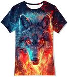 Evensu Boy Shirt Kids Summer Wolf T