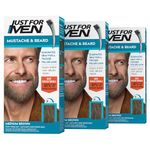Just for Men Brush-In Color Gel Mustache & Beard Color, 72.6g (Pack of 3) - Medium Brown M-35