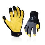 Vgo 1 Pair Safety Work Gloves,Mechanics Gloves,Anti-Vibration Gloves, Multi-purpose Gloves,Medium Duty(Size M,Gray,CA7723)