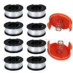 TOPEMAI AF-100 Spool, AF-100-3ZP Replacement Auto Feed Spool AF100 0.065" String Trimmer Line Replacement AF1003ZP for GH900 GH600 ST7700 String Trimmer(8 Pack+2 Spool Cap and Spring)