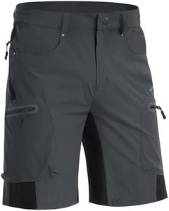 MAGNIVIT Work Shorts for Men Big and Tall Shorts Workout Cargo Shorts Elastic Shorts Fishing Capri Shorts with Multi-Pockets Dark Grey