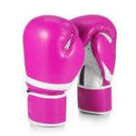 Flexzion Boxing Gloves - Pink Durable Padded Boxing Gloves Women - 10 oz Boxing Gloves for Training Boxing Kick Boxing Muay Thai MMA - Heavy Bag Womens Boxing Gloves