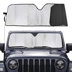 Big Ant Windshield Sun Shade,Car Sunshade for Rubicon Sahara TJ JK JKU 2 & 4 Door-Blocks UV Rays Sun Visor Shield,Front Window Sun Shade Keeps Vehicle Cool