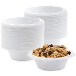 Blue Sky 350 ml. White Plastic Bowl - [400 Count] 12 oz. Microwave Safe Disposable Plastic Bowls, Ideal for Birthday Parties, Weddings, Banquets, Picnics, and Everyday Use