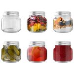 HEFTMAN Glass Mason Jars with Lids - Set of 6 250ml Air Tight Jars for Overnight Oats, Homemade Jam - Sturdy Glass Jars with Lids, Pickling Jars, Preserving Jars for Baby Food Storage (250ml)