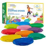 NATIONAL GEOGRAPHIC Stepping Stones for Kids 10 Durable Stones Encourage Toddler Balance & Gross Motor Skills, Indoor & Outdoor Toys, Toddler Stepping Stones, Balance Stones, Kids Obstacle Course