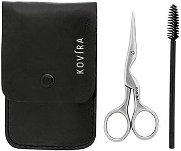 Kovira Kit Sourcil Ciseaux Sourcils et Brosse Sourcils pour Tailler et Façonner - Ciseaux a Sourcils 8,9 cm au Total - Lames Affûtées en Acier Inoxydable Japonais - Brosse pour Extension des Cils