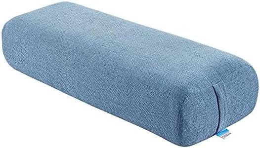 EONSHINE Exquisite Chenille Firm Meditation Yoga Bolster pillow, High Density Sponge Filled Rectangular Back Support Cushion, Pack of 1 (Peancock-Blue)