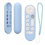 kwmobile Case Compatible with Google TV Streamer 4K Case - Soft Silicone Cover for Remote Control - Light Blue