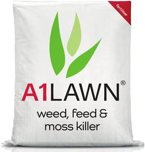 A1 Lawn Double Strength Grass Feed, Weed & Moss Killer 10kg (280m2) – [10-2-2] Nitrogen Rich with Phosphorous, Potassium & Iron - UK Professional Grade to Care For Your Lawn