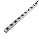 Inland Products 8 Outlet Aluminum Power Strip Silver (03197)