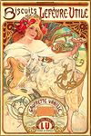 Alphonse Mucha Biscuits Lefeure Utile Cookie Cracker Painting Art Print Art Nouveau Vintage Ad Advertisement Cool Wall Decor Art Print Poster 24x36