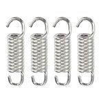 X AUTOHAUX 4 Pcs 43mm 1.69" Motorcycle Muffler Exhaust Pipe Spring Silver Tone