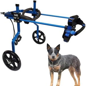 KAJILE Adjustable Dog Wheelchair,Pet Cart,Handicap Dog Weak Hind legs Rehabilitation Training,Soft Harness,Easy Assemble,blue,M-3