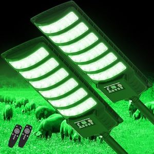 Hog Lights for Night Hunting,Powered Feeder Light(Green) 18000LM Solar Lights for Hunting Hogs, Coyote, Varmint, Deer, Motion Activated Feeder-2Pack