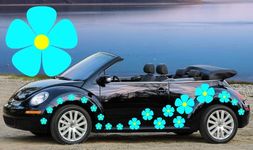 32 BLUE PANSY FLOWER CAR DECALS,STICKERS,CAR GRAPHICS,DAISY STICKERS