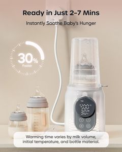 Nuliie 10-in-1 Baby Bottle Warmer – LCD, Timer, Smart Temp Control, BPA-Free