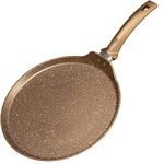 Innerwell 11 inch Nonstick Crepe Pan, Granite Coating Flat Skillet Dosa Tawa Tortilla Pan, Large Pancake Griddle Comal Pan, Compatible with All Stovetops, PFOA Free