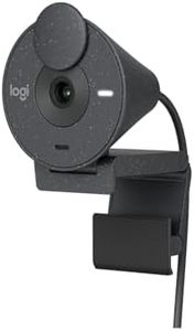 Logitech Brio 300 Webcam Streaming Full HD avec confidentialité, micro à réduction de bruit, USB-C, Certifié pour Zoom, Microsoft Teams, Google Meet, Correction automatique de l’éclairage - Graphite