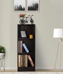 DeckUp Lexis 3-Shelf Bookcase and Storage Unit (Engineered Wood) (Dark Wenge, Matte Finish)