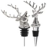 Coitak Deer Head Wine Pourer Spout, Wine Bottle Stopper for Home and bar, Animal Wine Pourer and Stopper With Silicone Rubber Fitting