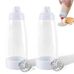 Pancake Batter Dispenser, 2PCS 1000ML Hand Batter Dispenser Mixer Bottle with Stainless Steel Stirring Ball for Cupcake Pancake Crepe Batter