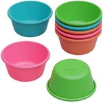 Bakerpan Silicone Mini Cake Pan, Large Muffin Cup, 3 1/2 Inch Baking Cups, Set of 8
