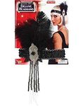 Forum Novelties Roaring 20's Deluxe Black and Silver Flapper Headband, Black/Silver, One Size