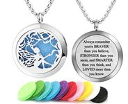 Aromatherapy Essential Oil Diffuser Necklace Tree of Life Pattern Stainless Steel Locket Pendant