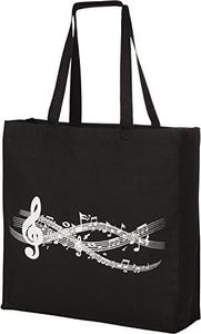 Magic Music Supplies Large Gusseted Canvas Music Tote - Perfect Piano Bag for Books & More - Teacher Gifts