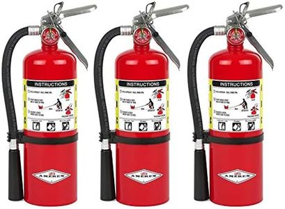 Amerex B500 ABC Dry Chemical Class A, B, and C Fire Extinguisher with 12 to 18 Feet Range and 14 Second Discharge Time (5 Lb, 3-Pack)